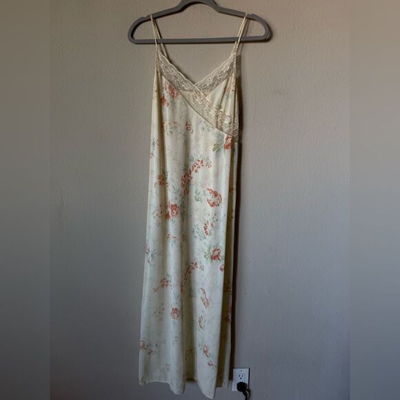 Henson Kickernick Floral Cream Yellow Lace Trim Nightgown Size 34 / S - Picture 9 of 12